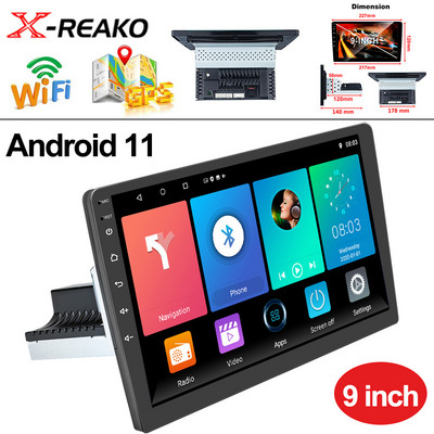 X-REAKO Universal 1 Din 9" Inch Android 11 Автомобилно радио Мултимедиен плейър Bluetooth GPS навигация WIFI USB FM Поддръжка Carplay