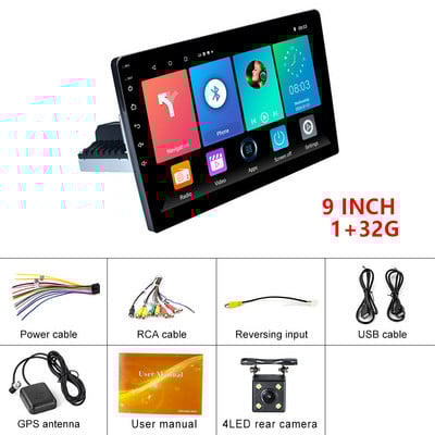 X-REAKO Universal 1 Din 9" inch Android 11 Radio auto Player Multimedia Bluetooth Navigație GPS WIFI USB FM Suport Carplay