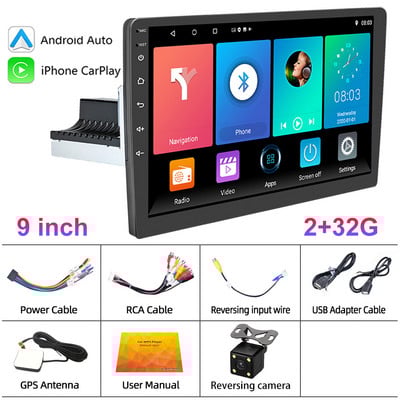 X-REAKO Universal 1 Din 9" inch Android 11 Radio auto Player Multimedia Bluetooth Navigație GPS WIFI USB FM Suport Carplay