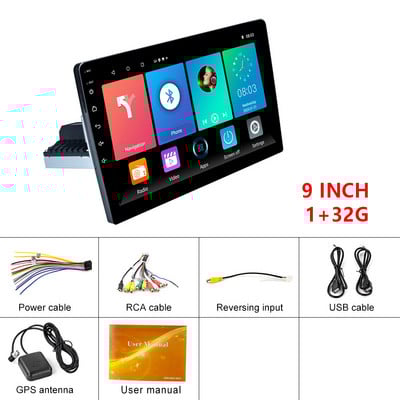 X-REAKO Universal 1 Din 9" inch Android 11 Radio auto Player Multimedia Bluetooth Navigație GPS WIFI USB FM Suport Carplay