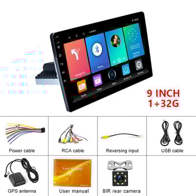 X-REAKO Universal 1 Din 9" inch Android 11 Radio auto Player Multimedia Bluetooth Navigație GPS WIFI USB FM Suport Carplay