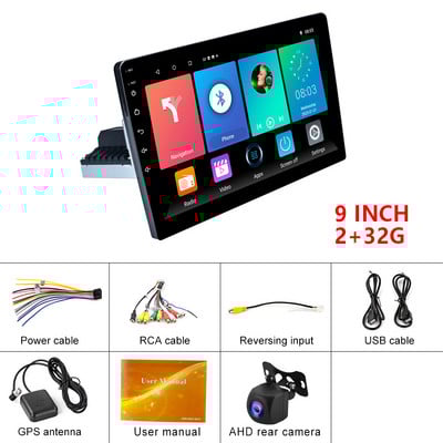 X-REAKO Universal 1 Din 9" inch Android 11 Radio auto Player Multimedia Bluetooth Navigație GPS WIFI USB FM Suport Carplay