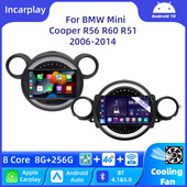 9 "QLED Car Multimedia Radio Palyer pentru BMW Mini Cooper R56 R60 R51 2006 - 2015 Carplay Android GPS Navigare Unitate principală Cameră
