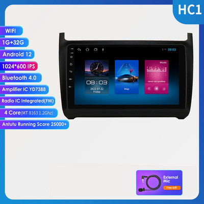 „Octa Core Carplay“ daugialypės terpės vaizdo grotuvas, skirtas „Volkswagen Polo 5 2008-2020 Android 12“, automobilio radijas GPS RDS navigacija 4G LTE BT DSP