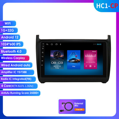 „Octa Core Carplay“ daugialypės terpės vaizdo grotuvas, skirtas „Volkswagen Polo 5 2008-2020 Android 12“, automobilio radijas GPS RDS navigacija 4G LTE BT DSP