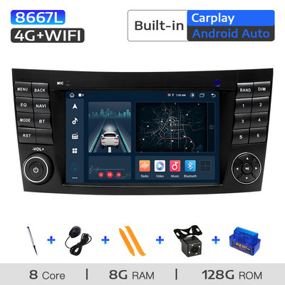 AutoRadio 2 din Android 11 pentru Mercedes Benz Clasa E W211 E200 E220 E300 E350 E240 E280CLSCLASS W219 Unitate principală stereo multimedia