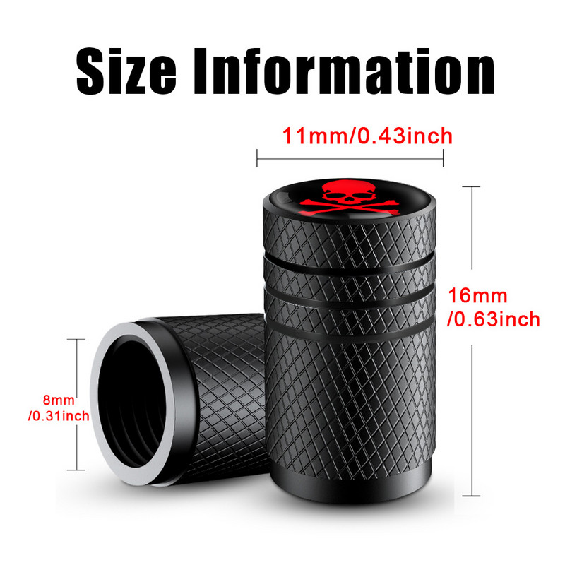 Capace de tijă a supapei anvelopei auto noi cu logo amuzant capac pentru capace de aer din aliaj de aluminiu, universal pentru mașini, biciclete, camioane și motociclete