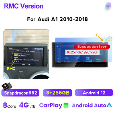 Radio player cu 8 nuclee Android12 pentru mașină Multimedia Navigație GPS pentru Audi A1 2010-2018 RMC sistem carplay1920*720 Qualcomm 662 DSP