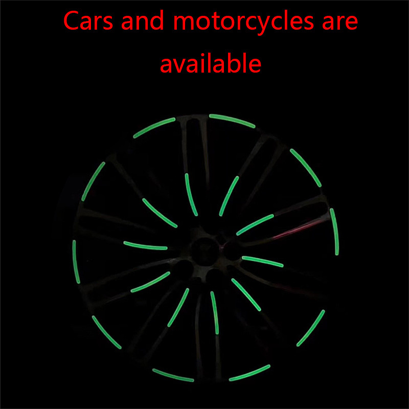 20/40 vnt. Automobilio rato stebulės lipdukas su šviesą atspindinčia juostele, skirta automobilių motociklų naktinio vairavimo saugai Šviečiantys universalūs lipdukai