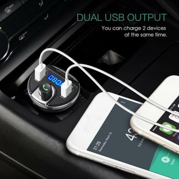 Автомобилен FM трансмитер Съвместим с Bluetooth FM радио адаптер MP3 плейър 3.1A USB зарядно устройство Двойно USB бързо зарядно устройство Автомобилни аксесоари