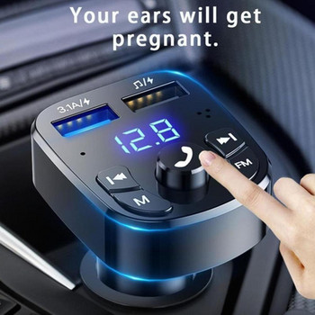 Πομπός Bluetooth FM αυτοκινήτου 12V-24V Έξοδος 5V USB Αυτόματος φορτιστής αυτοκινήτου Διπλό κιτ αυτοκινήτου USB Αναπαραγωγή ήχου MP3 Πομπός Autoradio Car