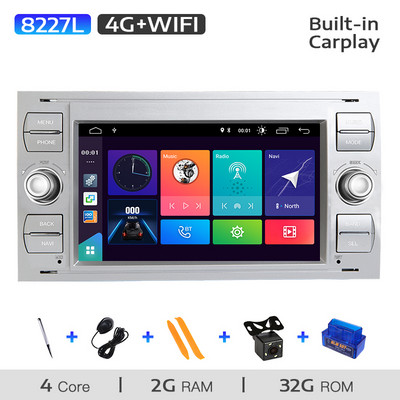 AutoRadio 2 din Android 11 jaoks Ford Focus 2 Ford Fiesta Mondeo 4 C-Max S-Max Fusion Transit Kuga multimeedia stereopeakomplekt 8 GB