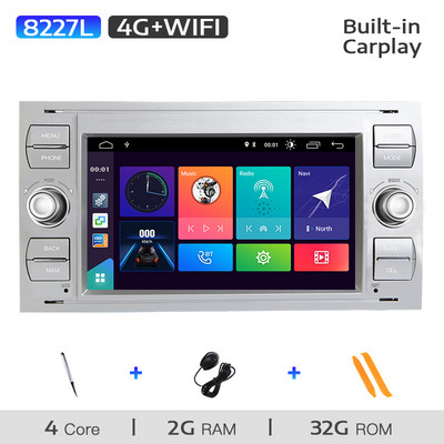 AutoRadio 2 din Android 11 jaoks Ford Focus 2 Ford Fiesta Mondeo 4 C-Max S-Max Fusion Transit Kuga multimeedia stereopeakomplekt 8 GB