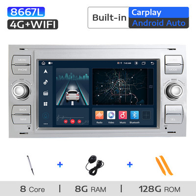 AutoRadio 2 din Android 11 jaoks Ford Focus 2 Ford Fiesta Mondeo 4 C-Max S-Max Fusion Transit Kuga multimeedia stereopeakomplekt 8 GB