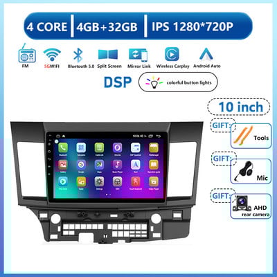 Radio auto pentru Mitsubishi Lancer 10 CY 2007 - 2017 Android 13 Player video multimedia WIFI 4G Navigație GPS Carplay DSP Auto BT