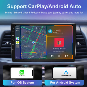 Автомобилно радио 2 din 9 10″ Android Qualcomm Мултимедиен плейър Auto CarPlay за Toyota Volkswagen Hyundai Kia Nissan Honda Lada Ford