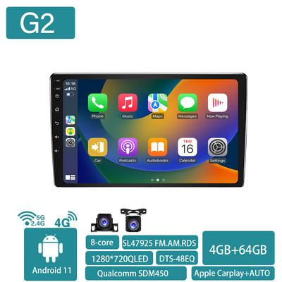 Radio auto 2 din 9 10″ Android Qualcomm Multimedia Player Auto CarPlay pentru Toyota Volkswagen Hyundai Kia Nissan Honda Lada Ford