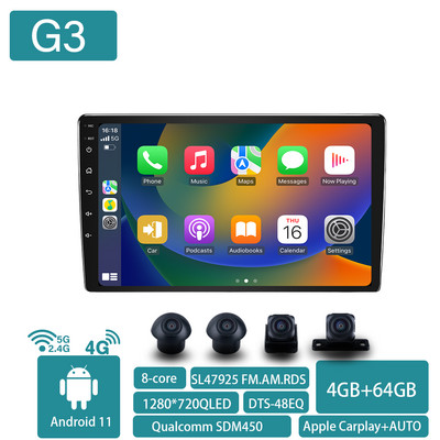 Radio auto 2 din 9 10″ Android Qualcomm Multimedia Player Auto CarPlay pentru Toyota Volkswagen Hyundai Kia Nissan Honda Lada Ford