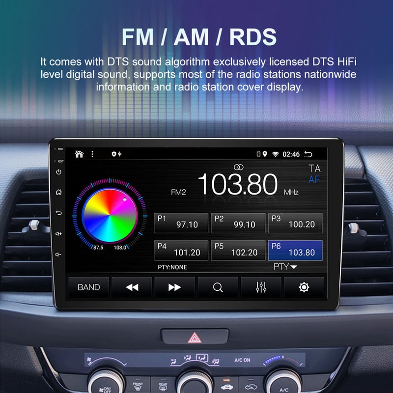 Radio auto 2 din 9 10″ Android Qualcomm Multimedia Player Auto CarPlay pentru Toyota Volkswagen Hyundai Kia Nissan Honda Lada Ford