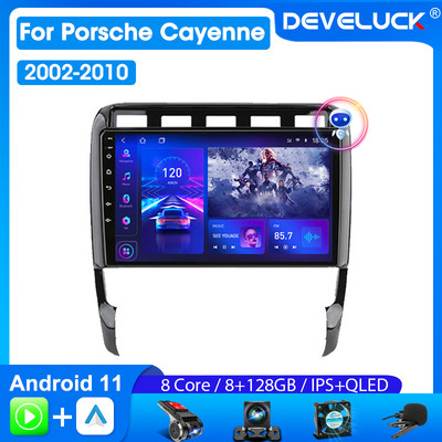 Develuck за Porsche Cayenne 2002-2010 Android 11 Автомобилно радио Мултимедиен видео плейър GPS навигация Carplay Стерео DVD високоговорители