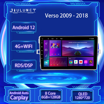 JIULUNET 8-ядрено автомобилно радио Android 12 за Toyota Verso R20 2009 - 2018 Мултимедиен плейър Навигация Carplay AUTO