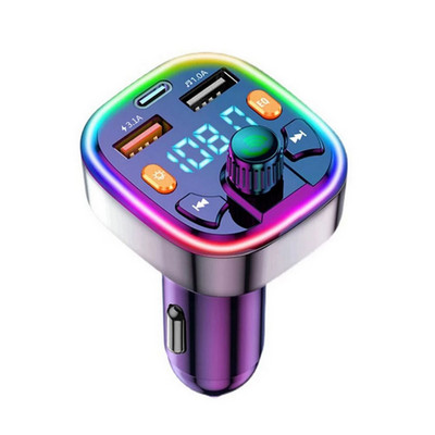 Transmițător FM 5.0 compatibil Bluetooth pentru mașină Receptor audio fără mâini Mâini libere Player MP3 automat Încărcător rapid USB dublu Afișaj LED