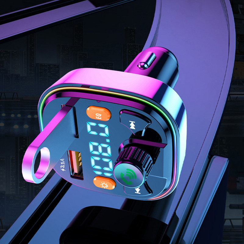 Transmițător FM 5.0 compatibil Bluetooth pentru mașină Receptor audio fără mâini Mâini libere Player MP3 automat Încărcător rapid USB dublu Afișaj LED