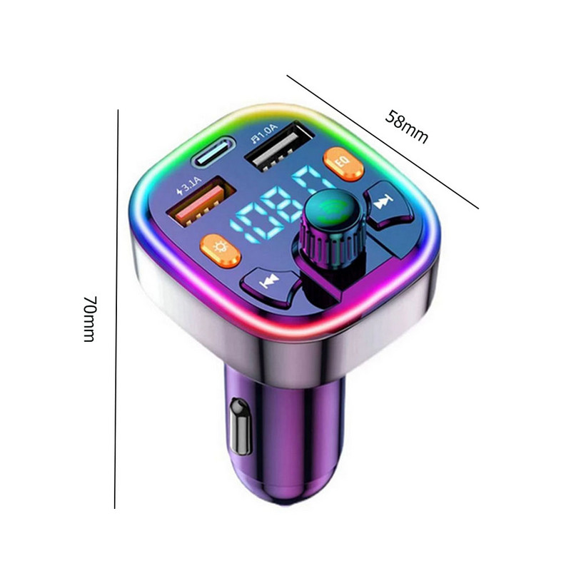 Transmițător FM 5.0 compatibil Bluetooth pentru mașină Receptor audio fără mâini Mâini libere Player MP3 automat Încărcător rapid USB dublu Afișaj LED