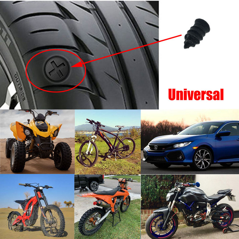 Instrumente de reparare a anvelopelor cu vid Set de reparare a anvelopelor Reparație fără tub pentru unghii pentru roți Mașină Motociclete Scooter Dirt Bike ATV UTV Bicicletă