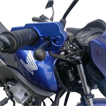 Универсална ключалка за безопасност на кормилото на мотоциклета Спирачка на скутера Дроселна клапа Дръжка Защита против кражба Защитни ключалки Алуминиева сплав