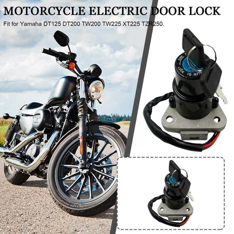 Comutator universal de aprindere pentru motocicletă, cheie, încuietoare electrică a ușii, potrivită pentru YAMAHA DT125 TW225 ATV Moto accesorii cu M0U1