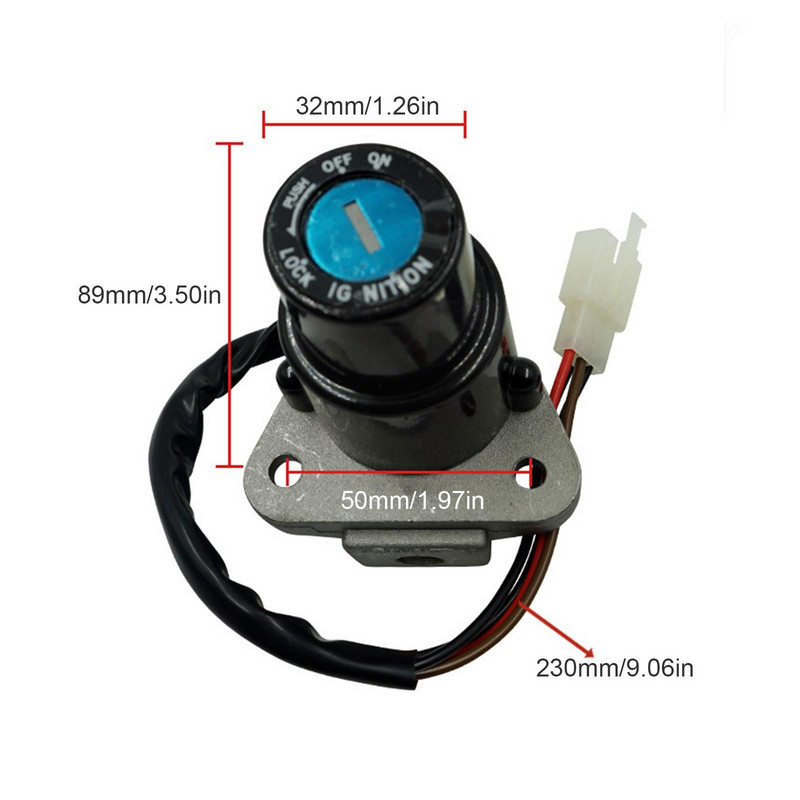 Comutator universal de aprindere pentru motocicletă, cheie, încuietoare electrică a ușii, potrivită pentru YAMAHA DT125 TW225 ATV Moto accesorii cu M0U1