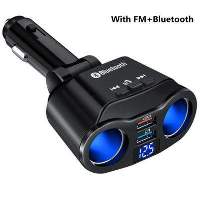 Transmițător FM Bluetooth 5.0 Priză 12V Brichetă Splitter Adaptor de alimentare USB dublu 4,8A Încărcător auto cu afișaj de tensiune