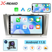 X-REAKO 9''Inch Carplay Android 11 Car Multimedia Player Mirror Link Bluetooth GPS Navigation WIFI pentru Toyota Camry 2006-2011