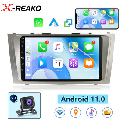 X-REAKO 9" инчов Carplay Android 11 Автомобилен мултимедиен плейър Mirror Link Bluetooth GPS навигация WIFI за Toyota Camry 2006-2011