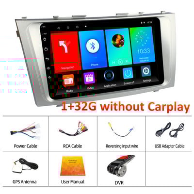 X-REAKO 9''Inch Carplay Android 11 Car Multimedia Player Mirror Link Bluetooth GPS Navigation WIFI pentru Toyota Camry 2006-2011