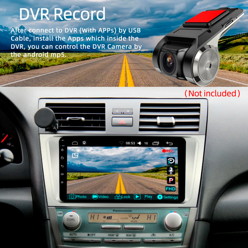 X-REAKO 9''Inch Carplay Android 11 Car Multimedia Player Mirror Link Bluetooth GPS Navigation WIFI pentru Toyota Camry 2006-2011