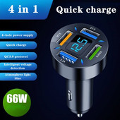 Încărcător auto Încărcare rapidă Adaptor brichetă 4 porturi USB A+USB C Încărcare rapidă pentru telefon