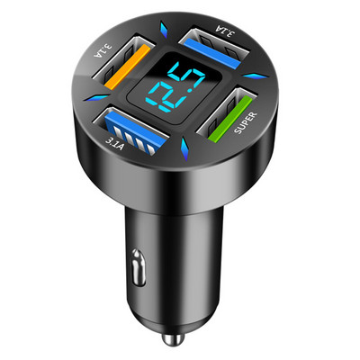 Încărcător auto Încărcare rapidă Adaptor brichetă 4 porturi USB A+USB C Încărcare rapidă pentru telefon