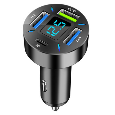 Încărcător auto Încărcare rapidă Adaptor brichetă 4 porturi USB A+USB C Încărcare rapidă pentru telefon