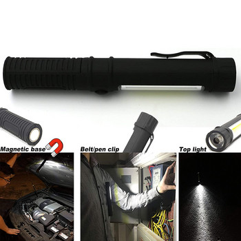 Ново 6000LM COB LED работно фенерче Магнитна основа и щипка Многофункционална джобна писалка Светлинна инспекция Работна светлина Инструмент за ремонт на автомобили