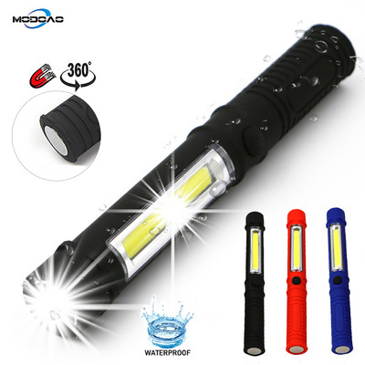 New 6000LM COB LED Work Flashlight Magnetic Base and Clip Multi-Function Pocket Pen Light Inspection Work Light Car Repair Tool