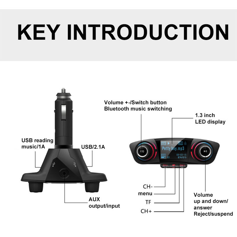 Încărcător pentru mașină Player MP3 Receptor fără fir U Disk Player MP3 pentru mașină Adaptor pentru încărcător pentru brichetă auto BT06 Accesorii auto