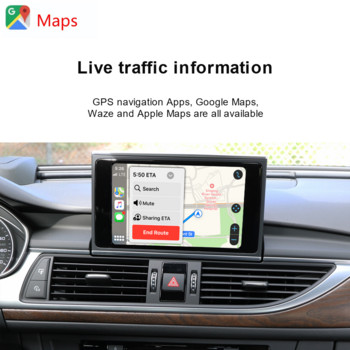 Ασύρματη διεπαφή Android Auto Apple CarPlay για Audi A3 A4 A5 A6 A7 A8 Q3 Q5 Q7, με Mirror Link AirPlay Car Play Λειτουργίες