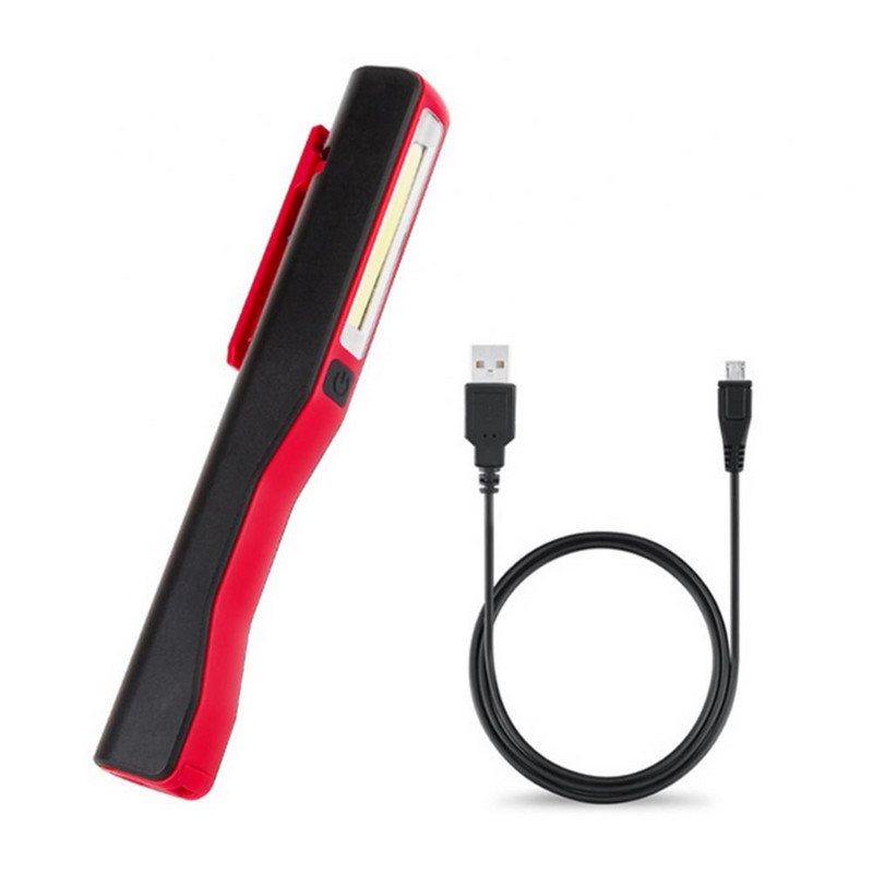 55% karštas išpardavimas!!! Nešiojamas rašiklio formos COB LED žibintuvėlis USB įkraunama magnetinė darbo lemputė