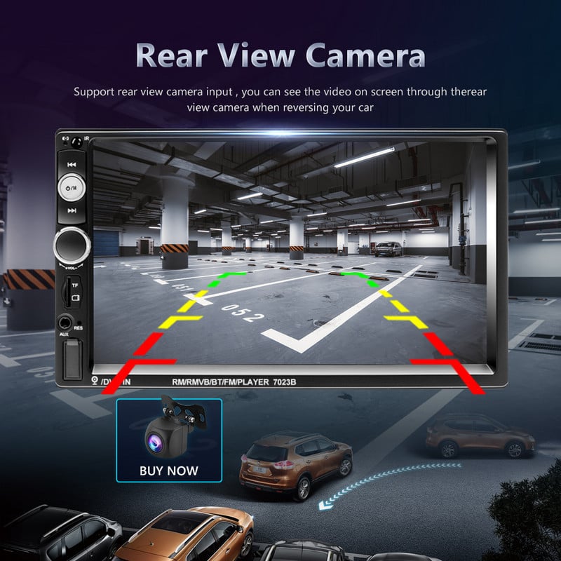 Radio auto Podofo 2 Din Autoradio Universal 7" Mirrorlink Radio Player Multimedia 4G GPS MP5 pentru VW Nissan Hyundai SW FMTF