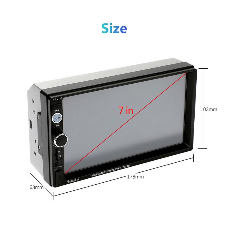 Radio auto Podofo 2 Din Autoradio Universal 7" Mirrorlink Radio Player Multimedia 4G GPS MP5 pentru VW Nissan Hyundai SW FMTF
