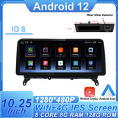 ID 8 Android 12, skirtas BMW X3 F25 / X4 F26 CIC NBT sistema 10,25" 1280*480P automobilio monitorius IPS ekranas Carplay + Auto