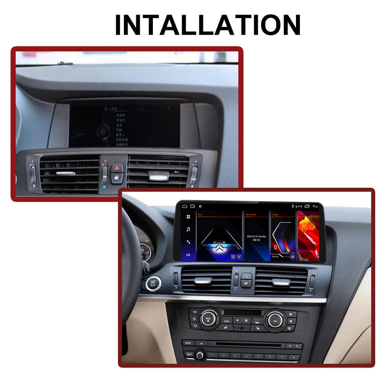 ID 8 Android 12, skirtas BMW X3 F25 / X4 F26 CIC NBT sistema 10,25" 1280*480P automobilio monitorius IPS ekranas Carplay + Auto