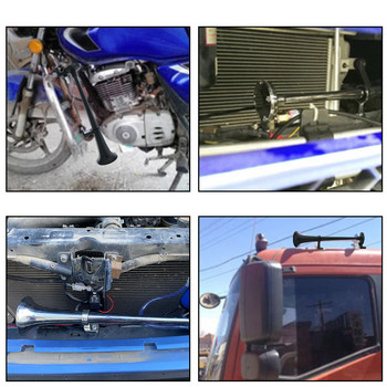 12V 150DB Електрически клаксон за кола, мотоциклет, въздушна помпа, свирка, единична тръба, 17-инчов високоговорител, сирена, ремарке, аксесоари за камиони